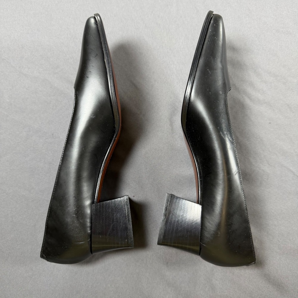 Ralph Lauren Collection Classics Black Leather Square Toe Block Heel Pumps 7.5 B - Picture 2 of 7